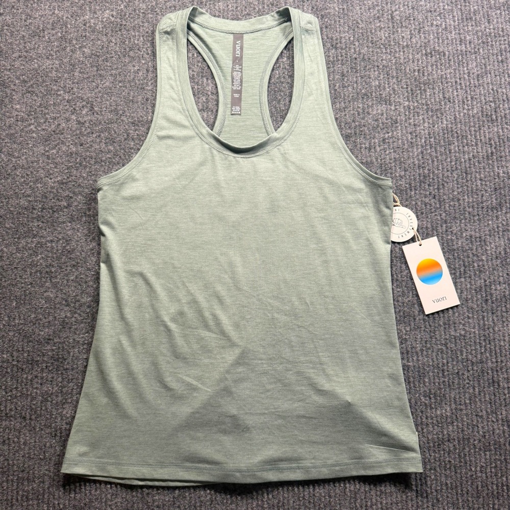 Vuori Energy Tank Women Large Sage Green Heather Racerback Activewear Top NWT